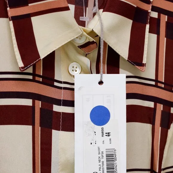 Marni Cream Plaid Silk Blouse - Picture 6 of 13